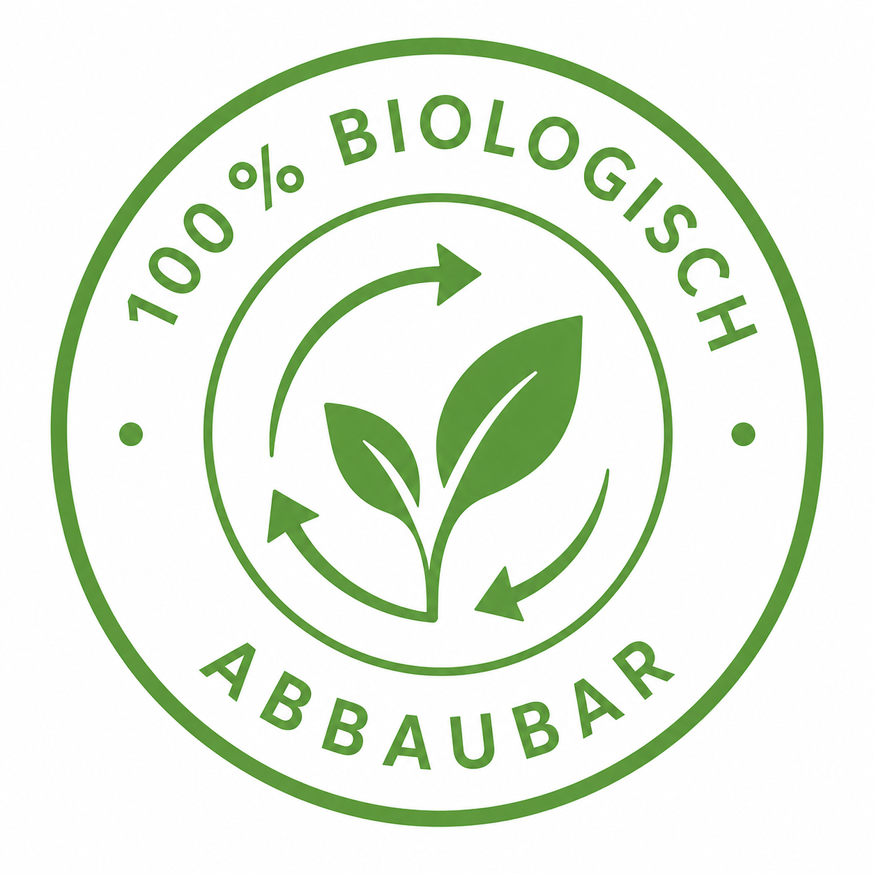 100% biologisch abbaubar Siegel